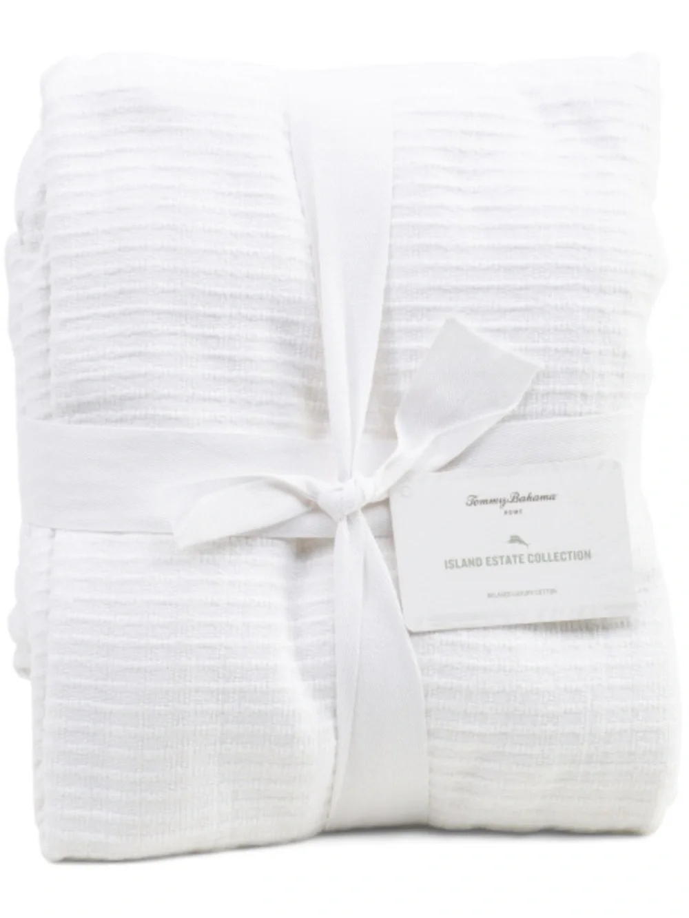 Tommy Bahama White Soft Cotton Blanket